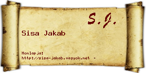 Sisa Jakab névjegykártya